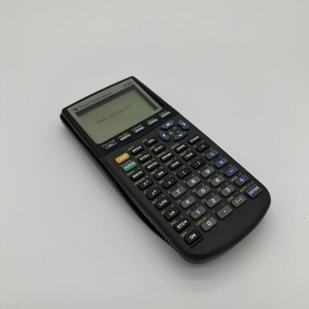 Texas‎ Instruments TI-83 Graphing Calculator Black Tested LCD Handheld W/Cover